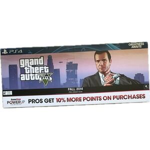 Grand Theft Auto V Store Promo Display Banner Poster 53 x 20 Inches 2013 Version